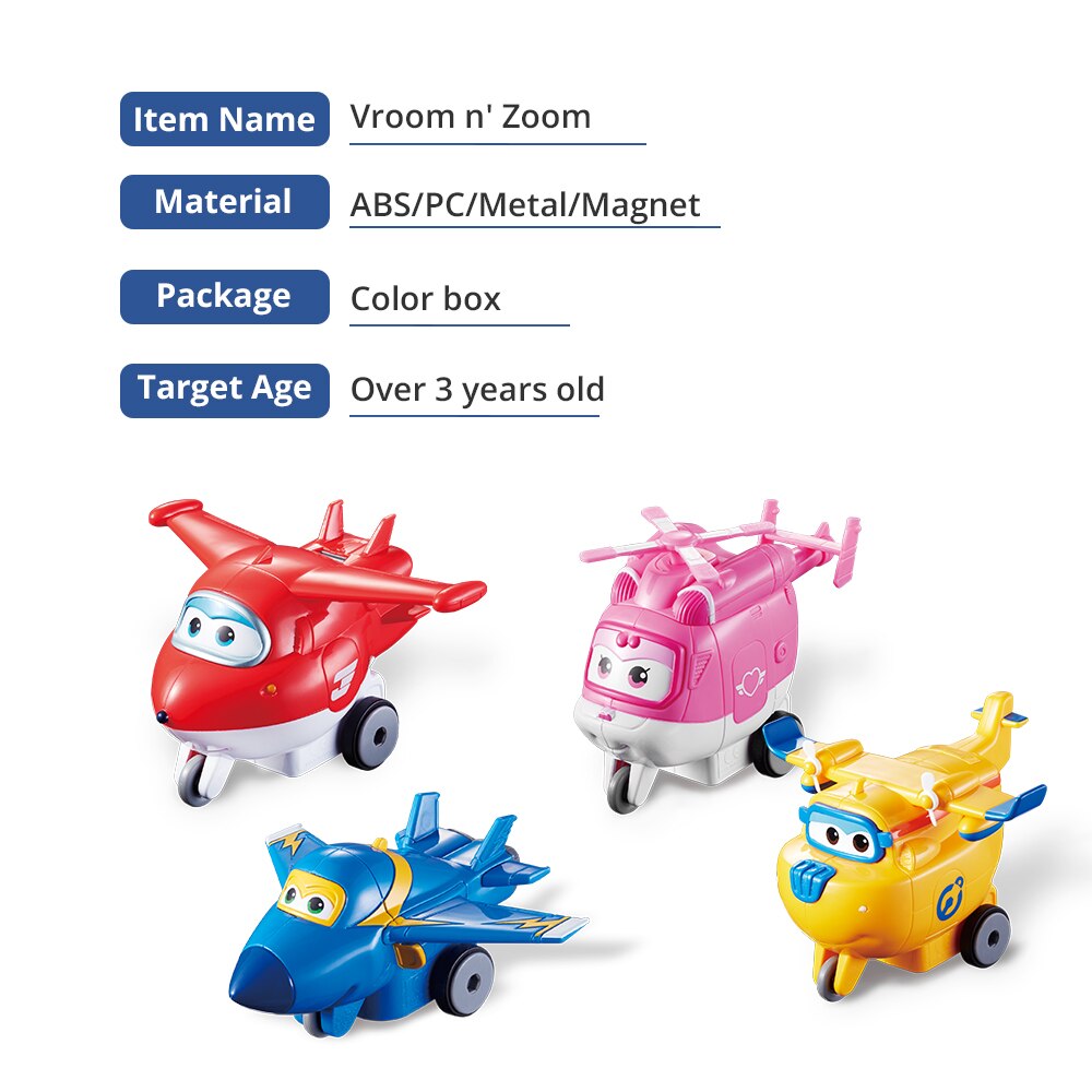 Super Wings Vroom n' Zoom - Series Pull Back Car Kids Clockwork Toy For Children's Birthday Surprise