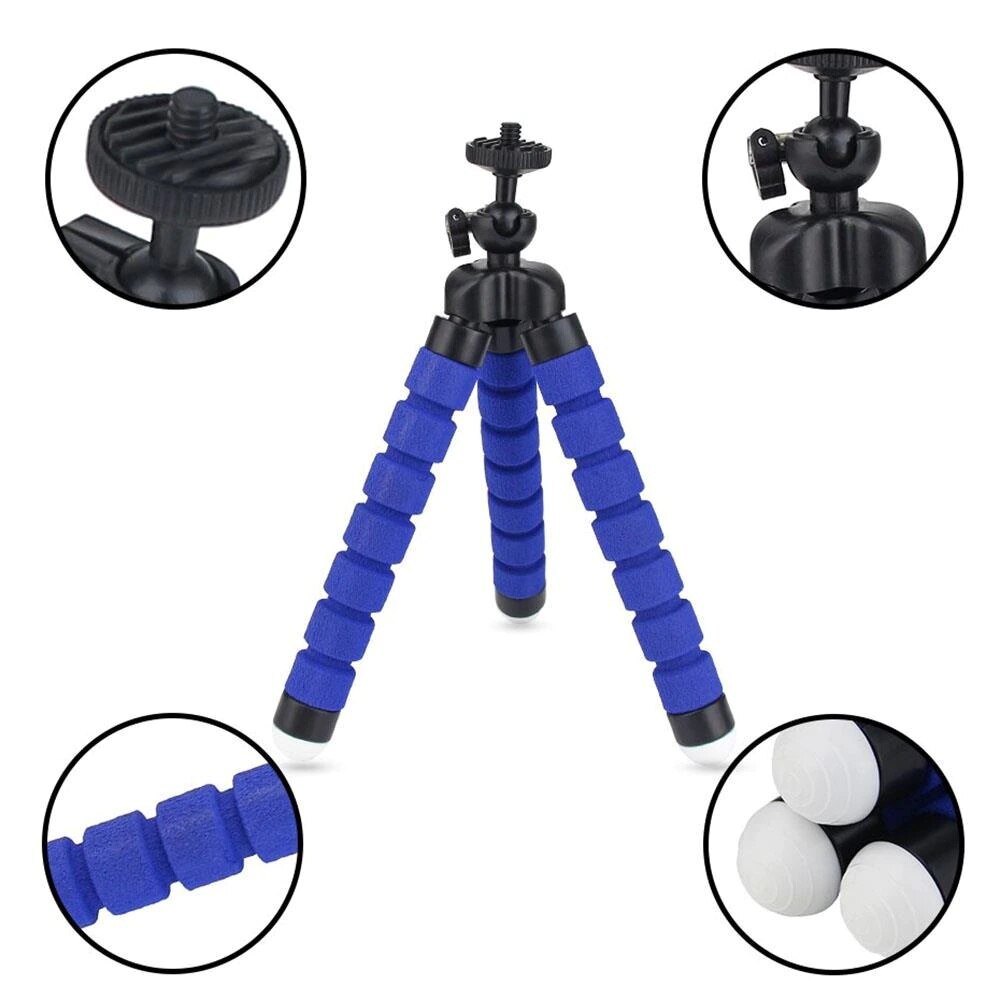 neue Mini flexibel Krake Stativ + Telefon Halfter/Blau/Einfache Benutzer Stabilisator Für Ihr Telefon Und Kameras freies