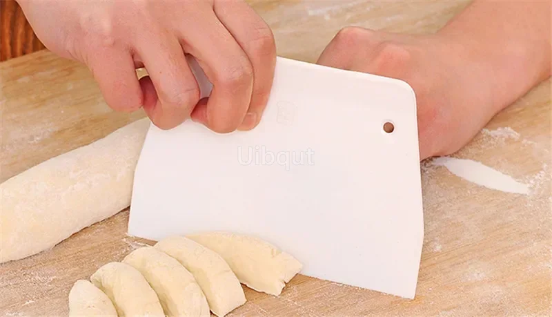 Whiteboard Kunststoff Gebäckschneider Pizzateigschaber Kuchenspatel Werkzeuge Fondant Sugarcraft Trapezbrot Bäcker Buttermesser