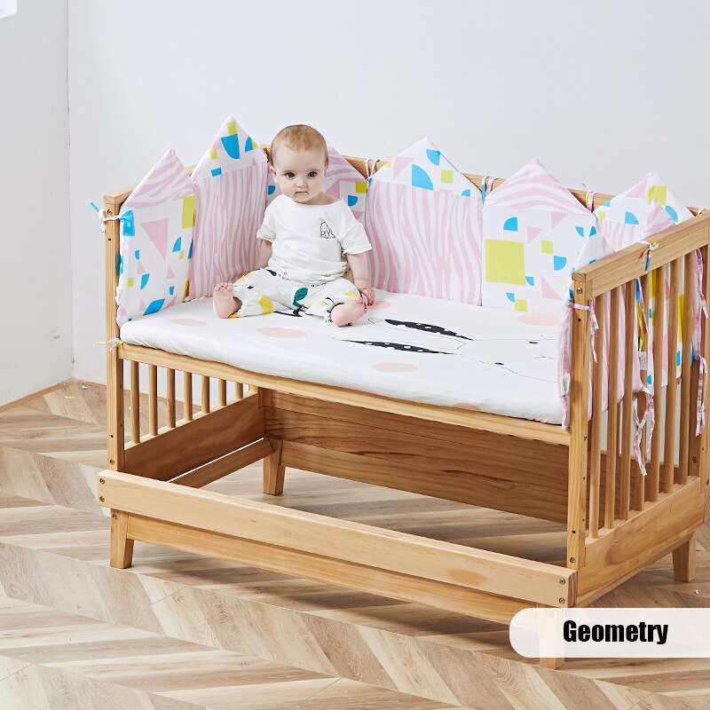 2 PC Baby Bed Bumper Infant Pillow Soft Cotton For Newborn Breathable Bedding Set Crib Set Cotton Baby Room Decoration Protector: geometry