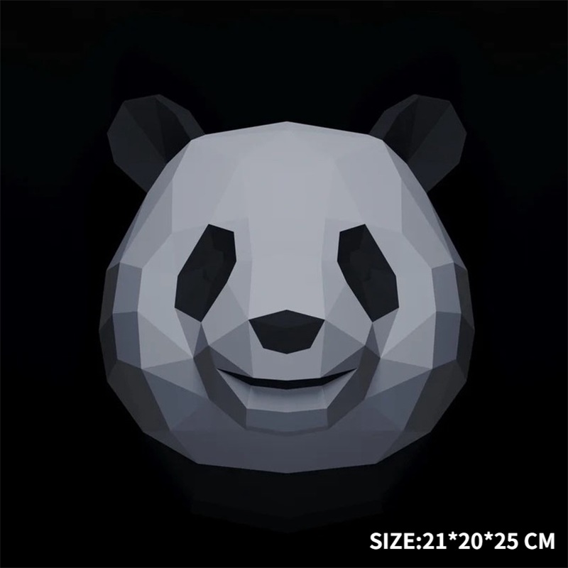 Panda Paper Model Art Sculpture Home Decor Hallway Party Wall Decorations Papercraft 3D DIY Puzzles Hand Made Toys Prop: Orange