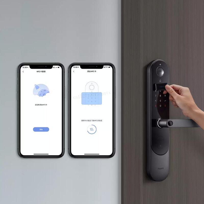 Aqara smart dørlås nfc-kortstøtte aqara smart dørlås  n100/n200/p100- serie appkontroll eal 5+ - chip for hjemmesikkerhet