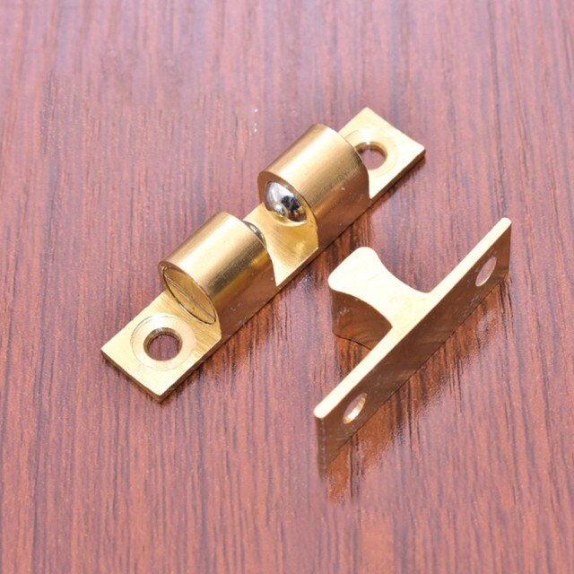 Brass Door Bump Latch Catch Cabinet Cupboard Double Ball Home Snap-in: 60mm