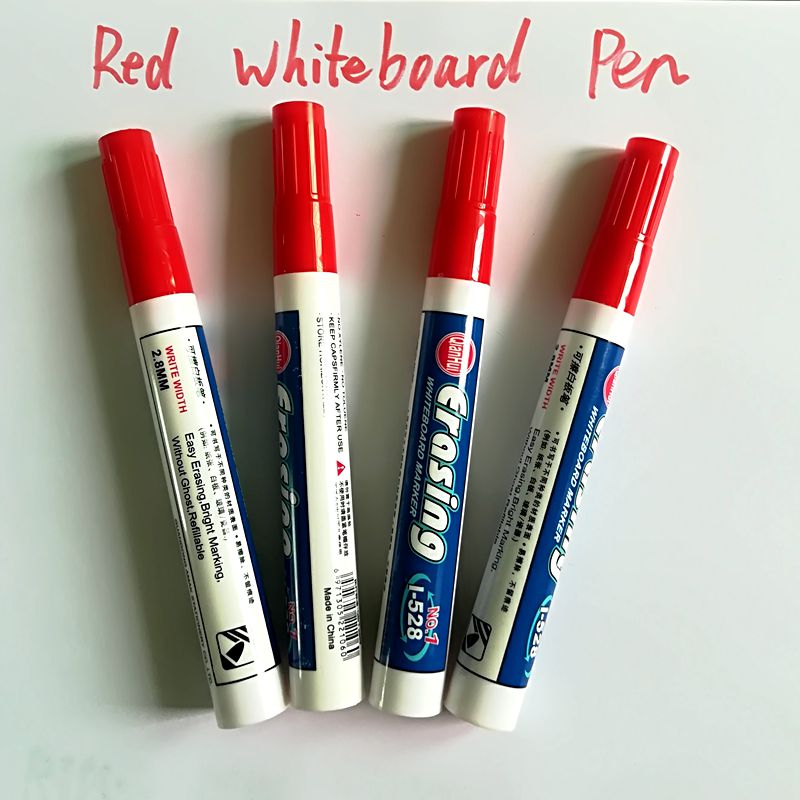 4 Stuks Rode Kleur Grote Capaciteit Uitwisbare Whiteboard Marker Pen Milieuvriendelijk White Board Marker Pennen Kantoor Schoolbenodigdheden: Red