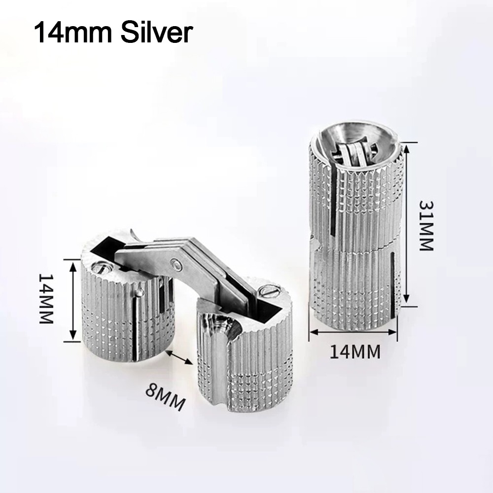 Charnières de meubles en laiton, armoire cachée cylindrique, charnières invisibles pour boîte de quincaillerie, 8-18mm, 8mm, 10mm, 12mm, 14mm, 16mm, 18mm: GRIS