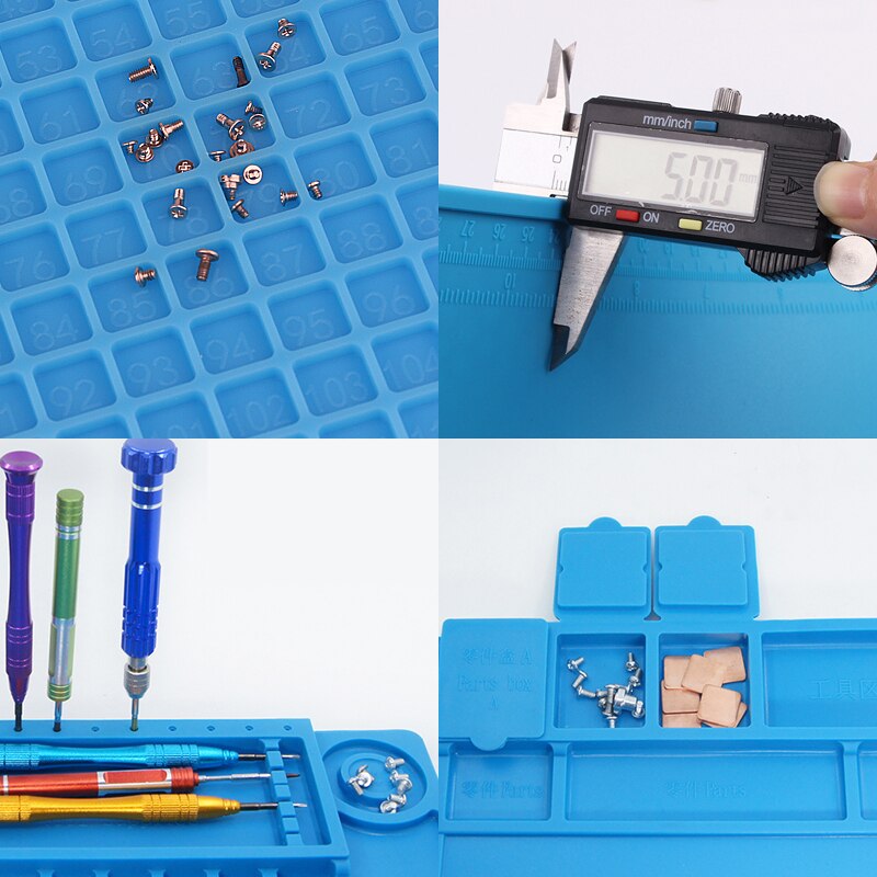 Hittebestendige Siliconen Rubber Repair Tool Mat Kleur Blauw Pad Siliconen Kant Mat Siliconen Tafel Mat