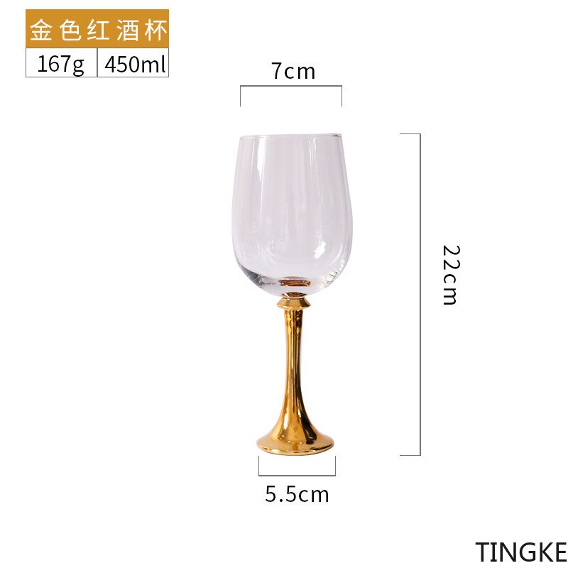 Diamond-studded wine glass, metal base, glass, crystal stem wine glass, champagne glass, family party, restaurant, bar, wine set