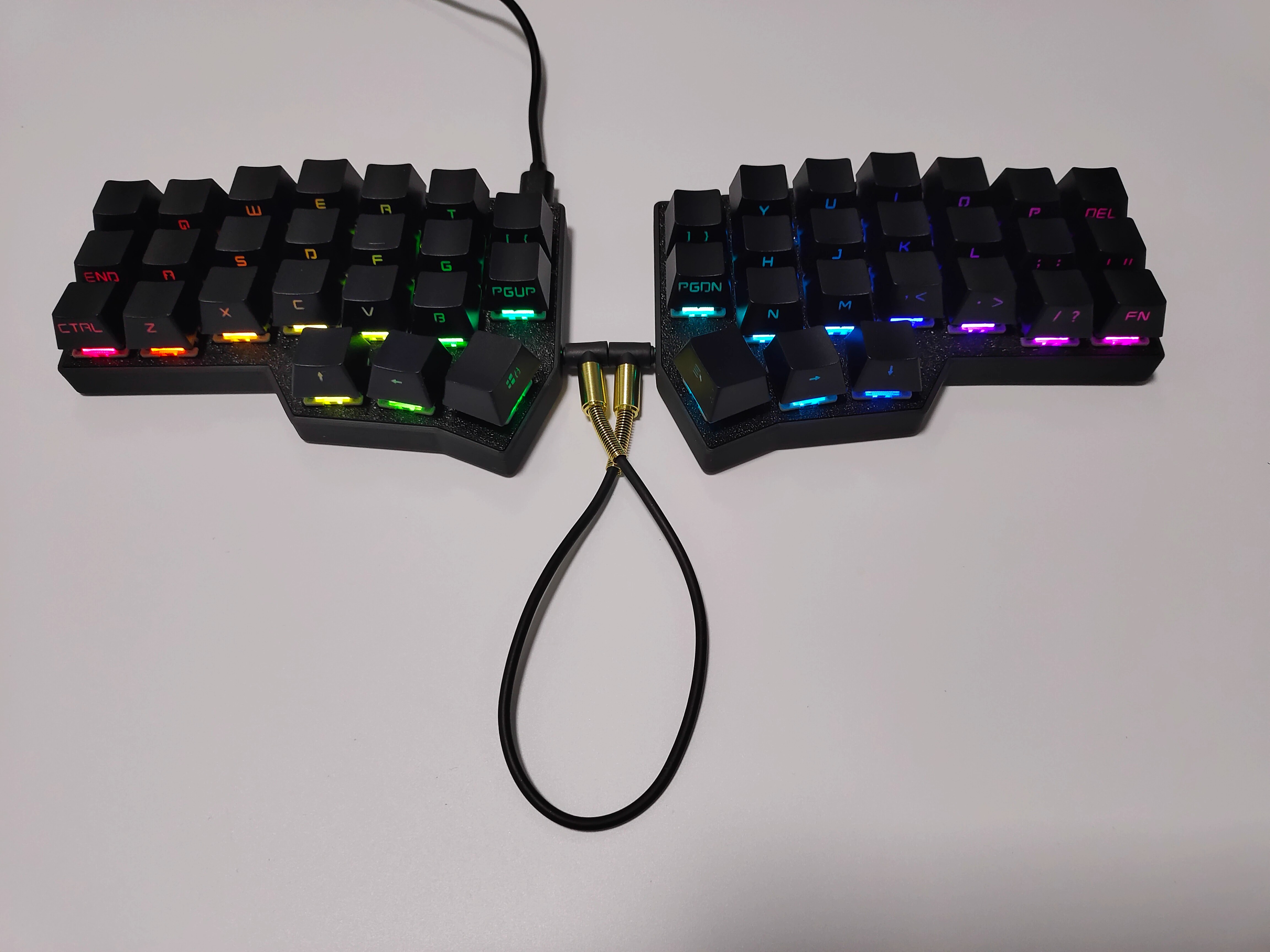 Corne crkbd  v4.1 -delat tangentbord trådbundet rgb-byte anpassat stöd qmk/via corne  v4.1 -delat tangentbordskit för pc-tillbehör