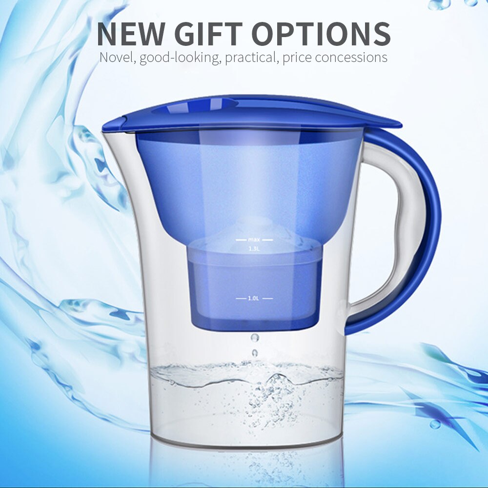 Vannrensing 2.5l kanne leie hjemmevannfilter kanne 4- trinns filter fjerner urenheter bakterier kjøkkenvannfilter