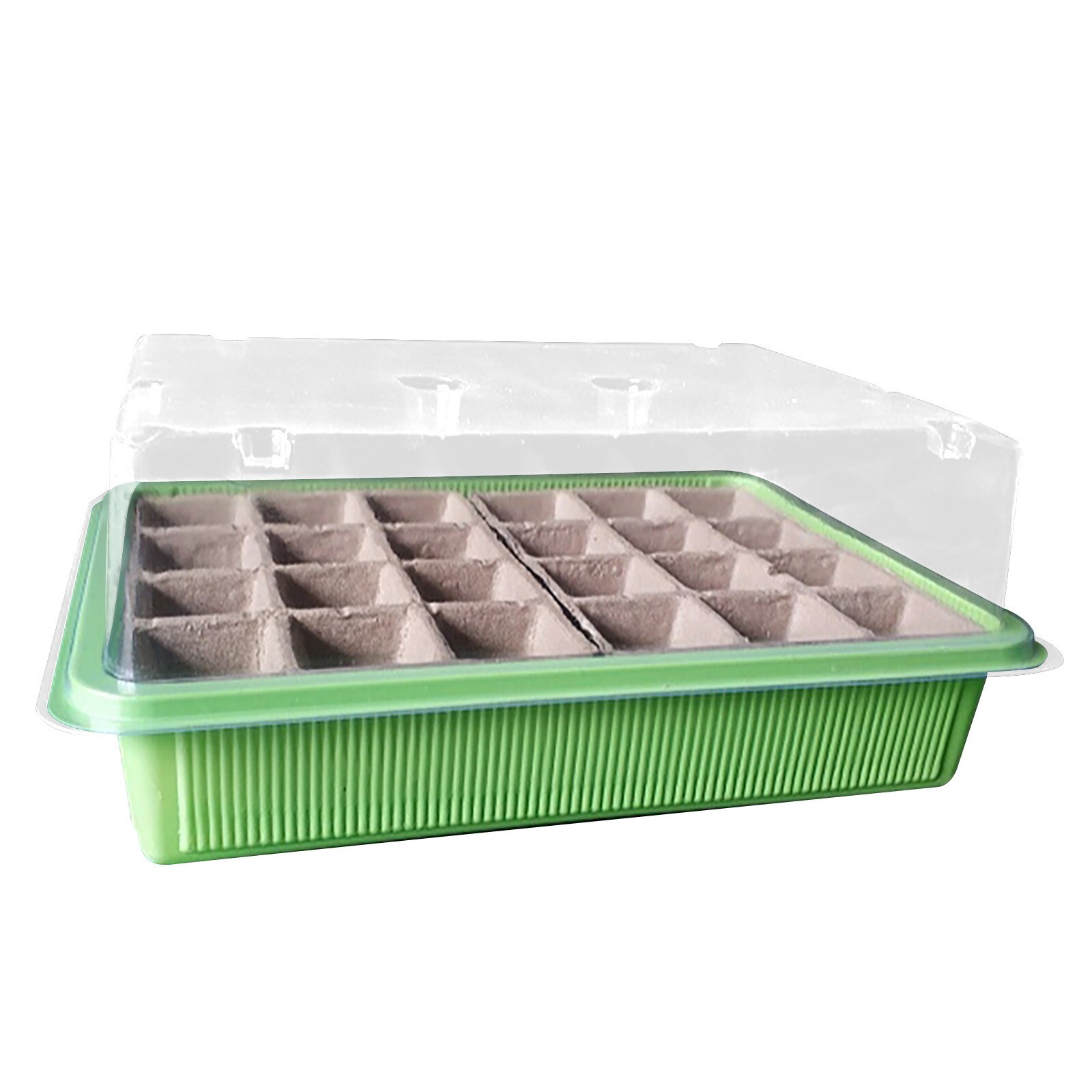 24 Cells Gardening Mini Breathable Lids Plastic Germination Box Nursery Pots Seedling Tray Humidity Adjustable Switch Garden Dec