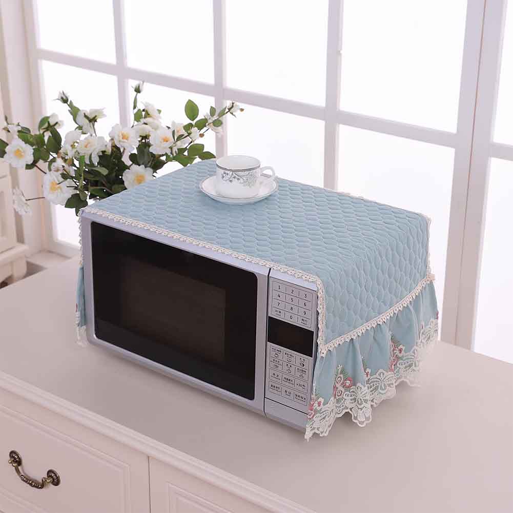 Anti Oil Hood Microwave Oven Cover Protection Kitchen Decoration Simple Dining Home Accessories Dust Proof Lace Embroidery