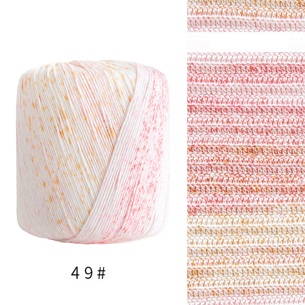 1pc Colorful Dyed Cotton Thread Wool Yarn DIY Knitted Floral Toys Sweater Thread Crochet Thread Cushion Hats Crochet Thread: Pink Blue