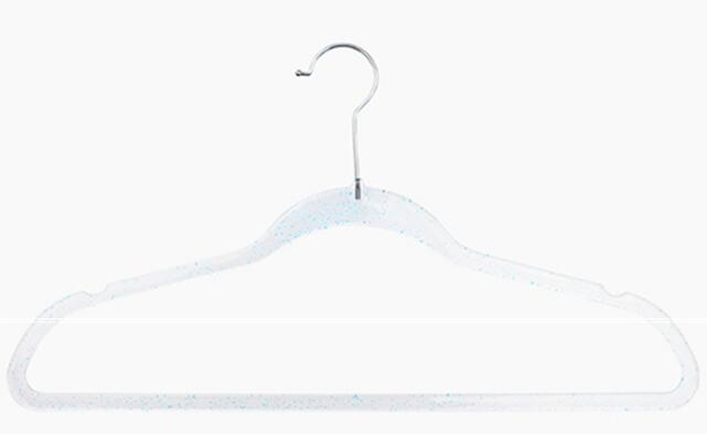 Cintres antidérapants en plastique de 40 à 45cm, 10 pièces/lot, cintres transparents pour vêtements, cintre Invisible pour garde-robe: Transparent blue40cm