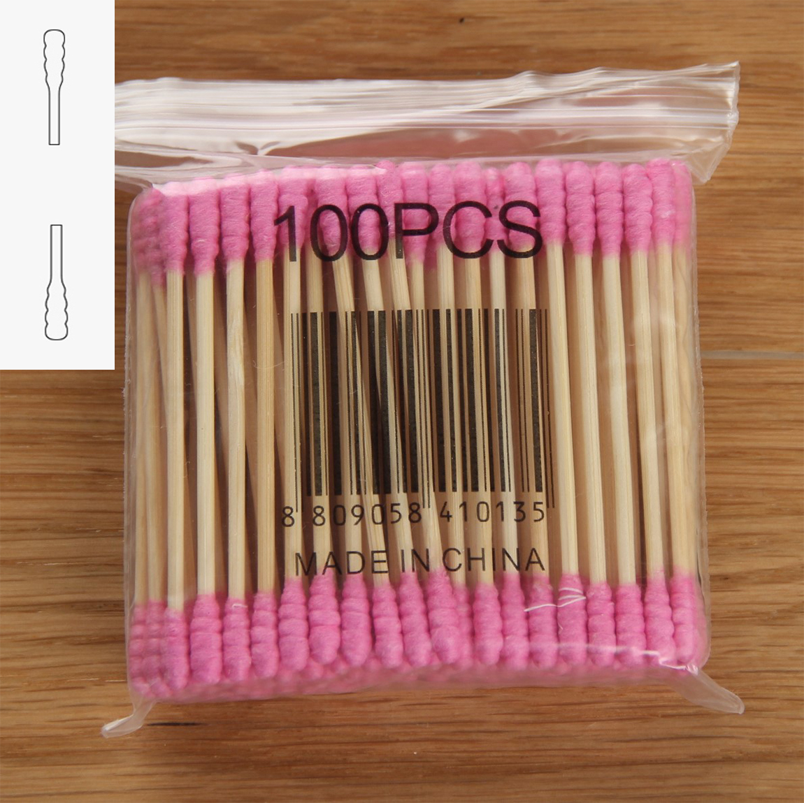 Baby Wattenstaafjes Natuurlijke Wattenstaafjes Make Ehbo Cleaning Neus Oor Sticks Biologisch Afbreekbaar Chloor-Gratis 100 Stuks (drie Vormen): TD1108E