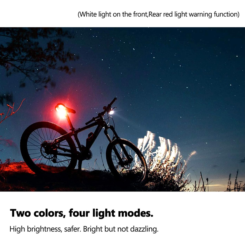 USB wiederaufladbare Fahrradbeleuchtung einstellen Licht (weißes Licht) & Rücklicht (LED rotes Licht) für Rennradzubehör, 2 einstellen