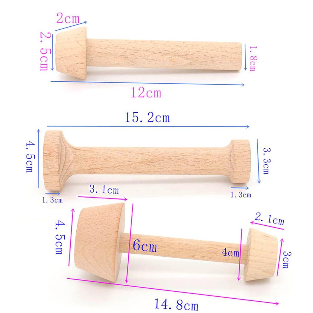 Kitchen Pie Egg Tart Pusher Wooden Double Sided Portable Tart Tamper Pastry Tools Dough Press Eggtart Mold