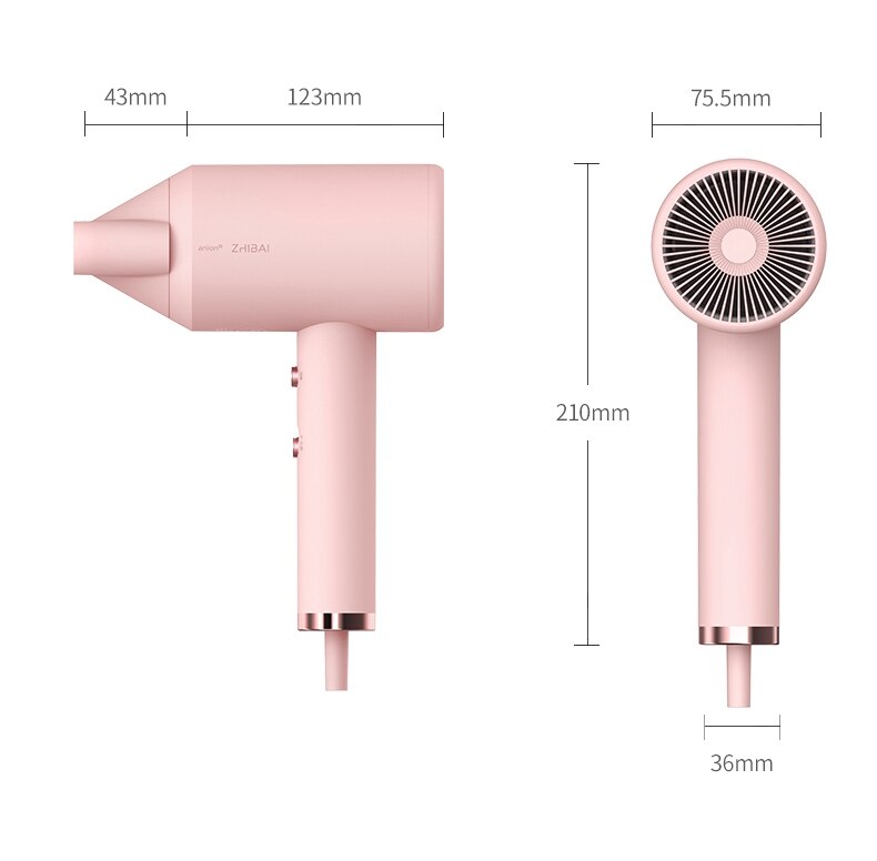 XIAOMI Mini Anion Hair Dryer Portable Quick-drying Hair Tools 2 Speed Temperature Control Blow Dryer for Travel Home Appliances