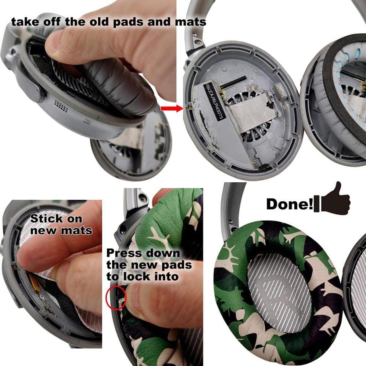 Headband Cushion and Ear Pads Replacement for Quiet Comfort 25 35 (QC25 QC35) and QuietComfort 35 II (QC35Ii) Headphones