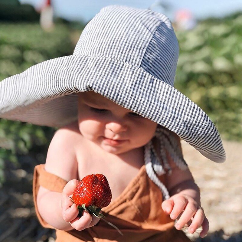 2022 New Children&#39;s Sun Hat Baby Girls and Boys Outdoor Big Brim Bucket Hats Breathable Quick-drying Uv Sun Protection Hat Kids