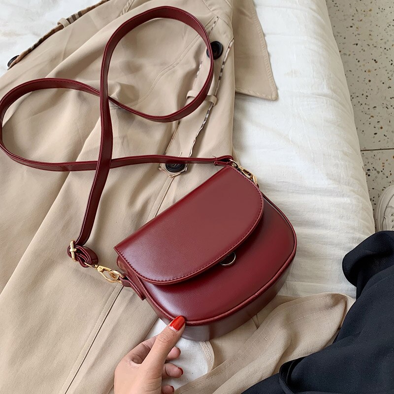 Vrouwelijke Toevallige Zak Draagbare Schoudertas PU Lederen Phone Coin Bag Trend Handtas Vrouwen Crossbody Tas voor Meisjes: claret