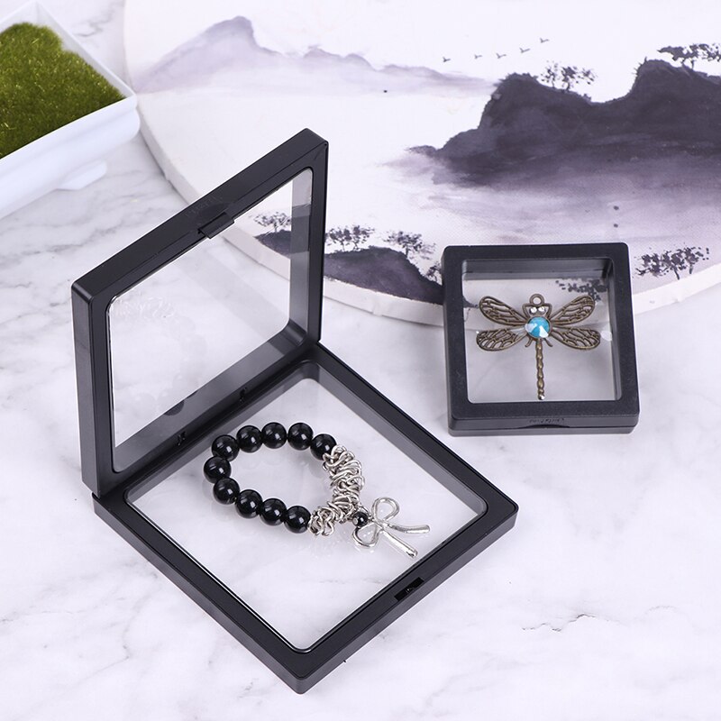 1PC Transparent Storage Rack Acrylic Display Stand Photo Albums PE Thin Film Suspension Jewelry Display Box