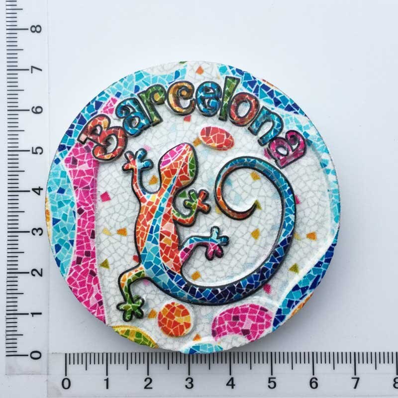 Barcelona, hiszpania mozaika turystyka pamiątkowe dekoracyjne rękodzieła magnes na lodówkę magnes na lodówkę dekoracje: Lizard circle
