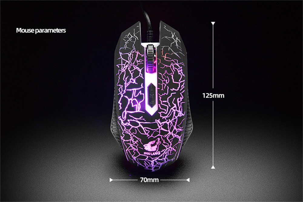 Colorful LED Illuminated Backlit USB Wired PC Rainbow Gaming Keyboard Mouse Set Gamer Gaming Mouse and Keyboard Kit Home Office