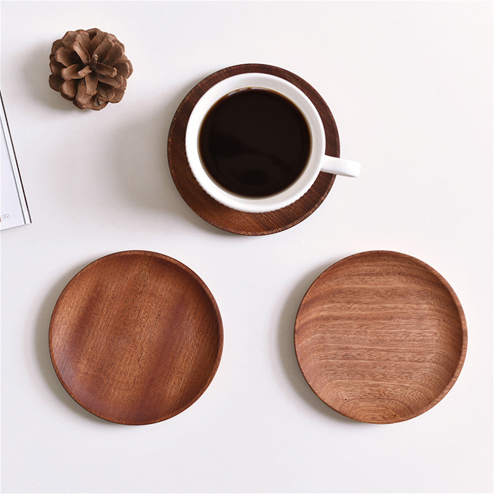 ANKROYU Tafel Platen Houten Dienblad Salontafel Lade Licht Houten Lade Ronde Houten Schotel Houten Ronde Lade Houten Dienblad Rond(33cm