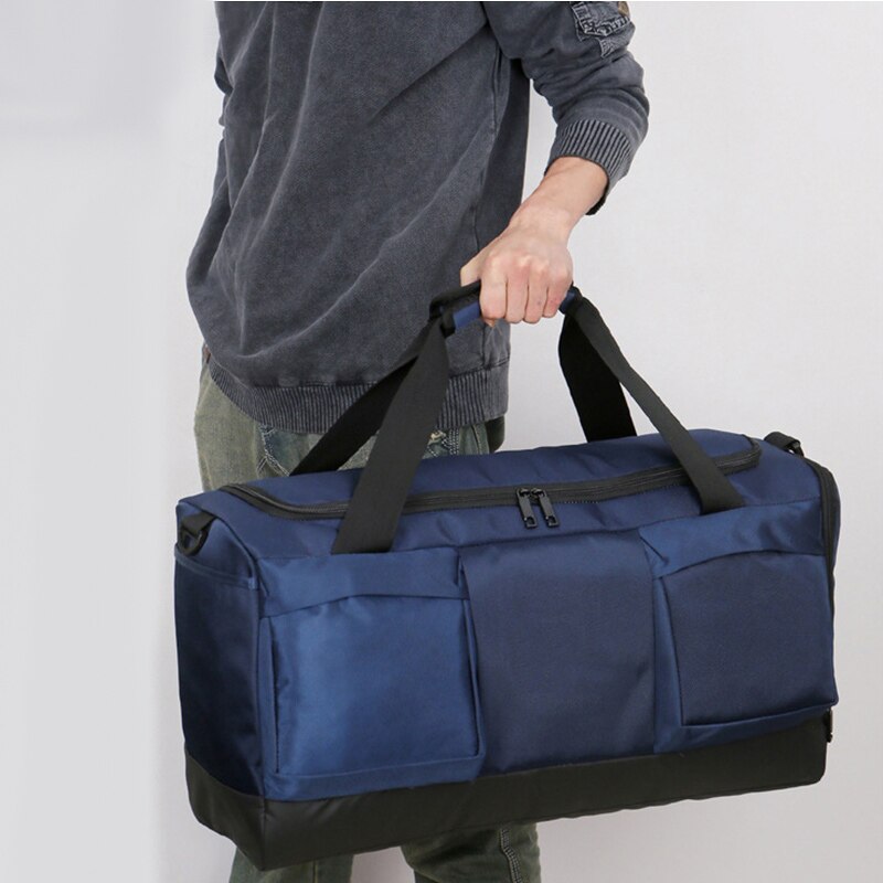 Waterdicht Heren Reistassen Canvas Casual Duffle Tas Lange Riem Anti-kras Multi-pocket Grote Capaciteit Handtassen XA138K