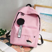 Canvas Vrouwen Rugzak Effen Schooltassen voor Tienermeisjes Jongen Rugzak Casual Reizen Rugzakken Schooltas Satchel Sac a dos: Roze