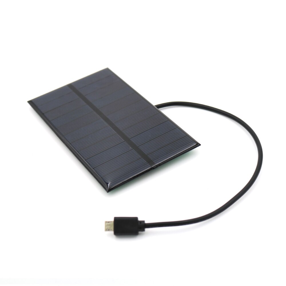 Sol batterioplader 1.65w 5.5v output usb micro android micro usb port 5v 300ma opladningsregulatorer solpanel