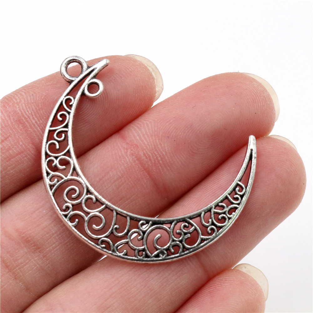 41x30mm 10 Uds 6 colores plateado estilo Luna dijes hechos a mano colgante: DIY para pulsera collar