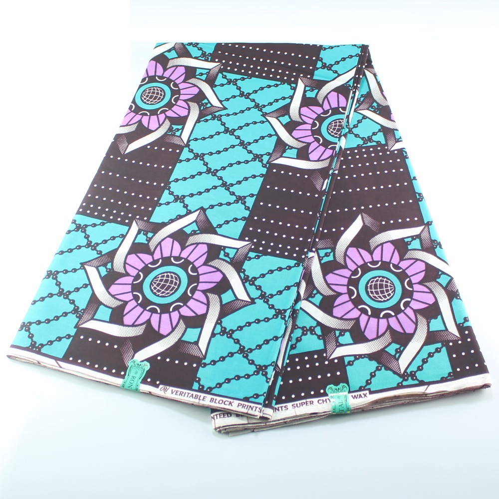 African Blue Cotton Fabric Ankara Printed Material Retail Wax African Wax Print Fabric