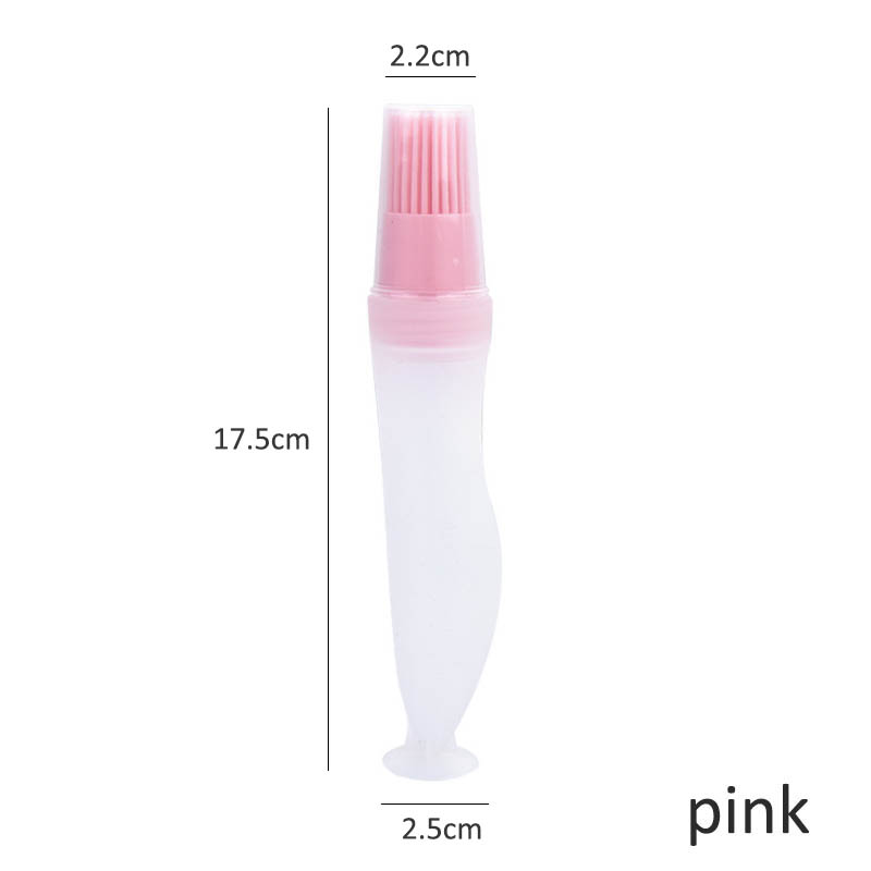 Brochas de silicona resistentes a la temperatura para batir barbacoa, brocha para botella de aceite, 1 Uds., accesorios para hornear, utensilios de cocina, utensilios para barbacoa: Rosa