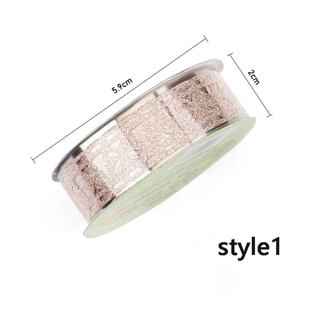 1 rollo de cinta adhesiva de oro brillante creativa, cintas de encaje con purpurina, cintas Washi manual autoadhesivo para estudiantes, decoración DIY: style1