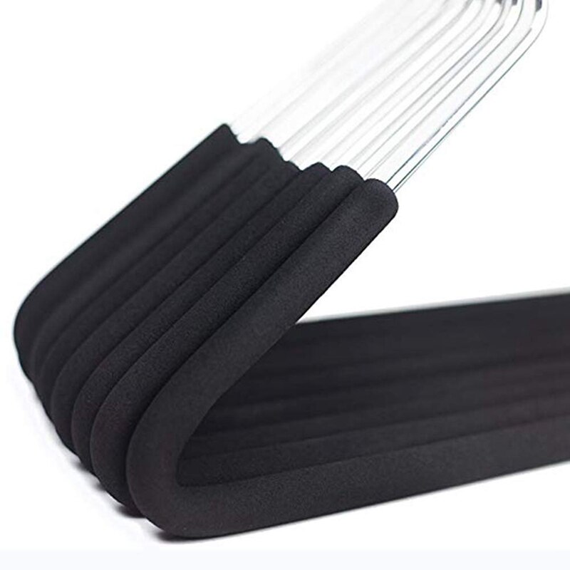 Perchas de pantalón de extremo abierto, colgador de pantalón suelto con revestimiento de espuma antideslizante, color negro, 5 paquetes