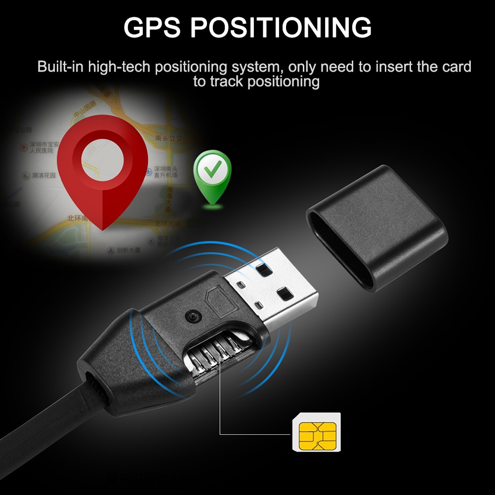 Bil gprs tracker køretøj bil sporing enhed mikro usb kabel realtid gsm bil gprs tracker