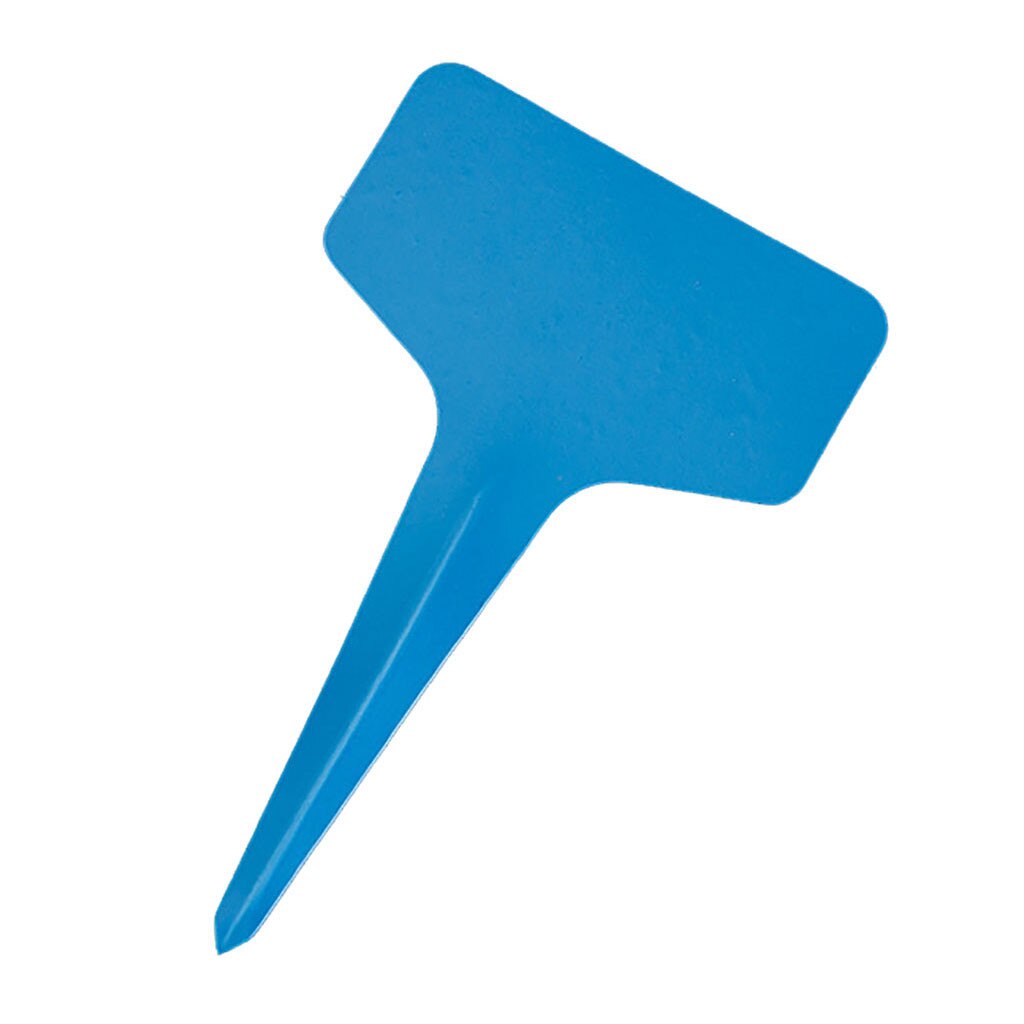 100pcs Gardening Plant Label Waterproof Plant Markers Plastic Insert Ground Card T-shaped Plant Lables Graines A Planter: Blue