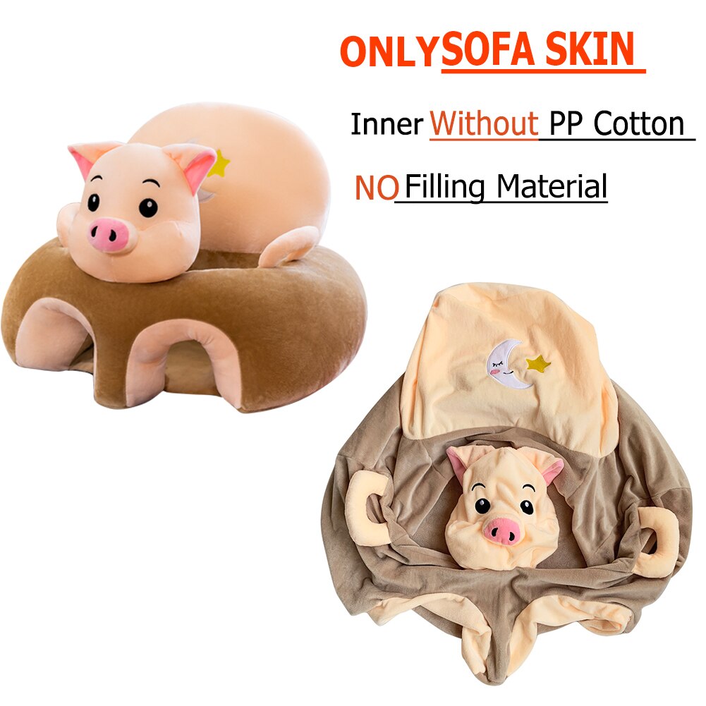 Alleen Cover Leuke Cartoon Baby Sofa Cover Leren Zitten Seat Feeding Stoel Case Kids Sofa Huid Zuigeling Babyzitje zonder Katoen: 1