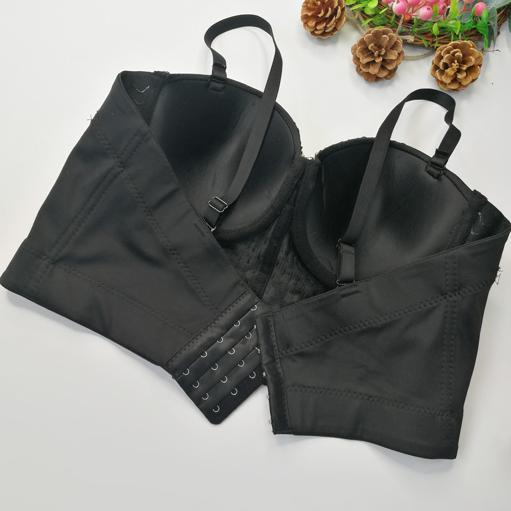 Soutien-gorge Bralette Push Up pour femme, Corset Sexy, brillant, perles, paillettes, boîte de nuit, haut court, vêtements