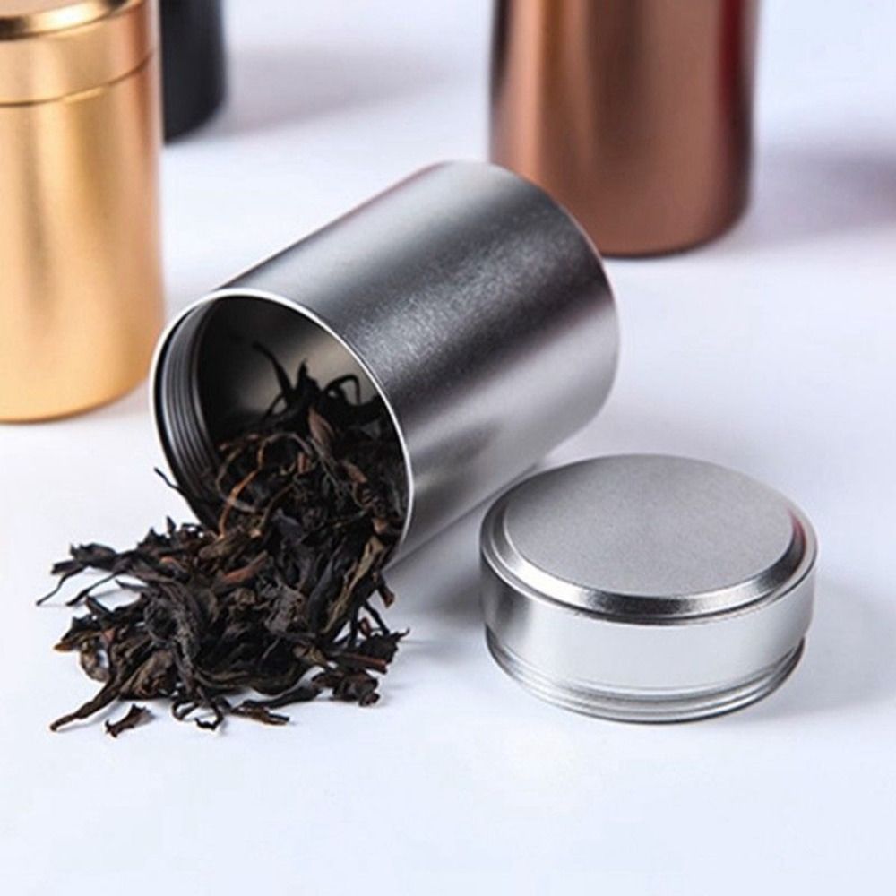 Runde kleine Metall-Aluminium-Dosen versiegelt lose Tee-Verpackungs dosen reisen tragbare Behälter Glas Zucker Kaffee Süßigkeiten Veranstalter