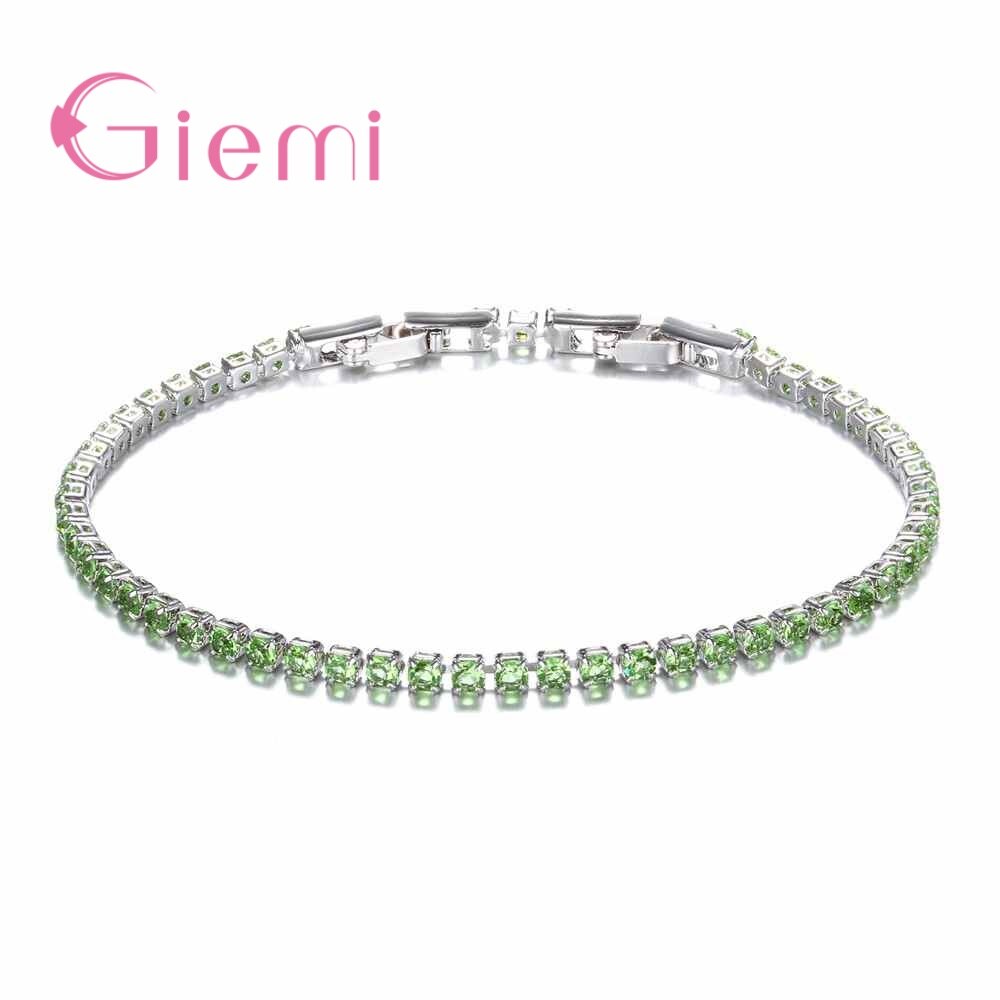 Top Newest Simple Stylish Ladies Women Bracelets 925 Sterling Silver Full Pave Micro CZ Austrian Crystal Bangles: 9