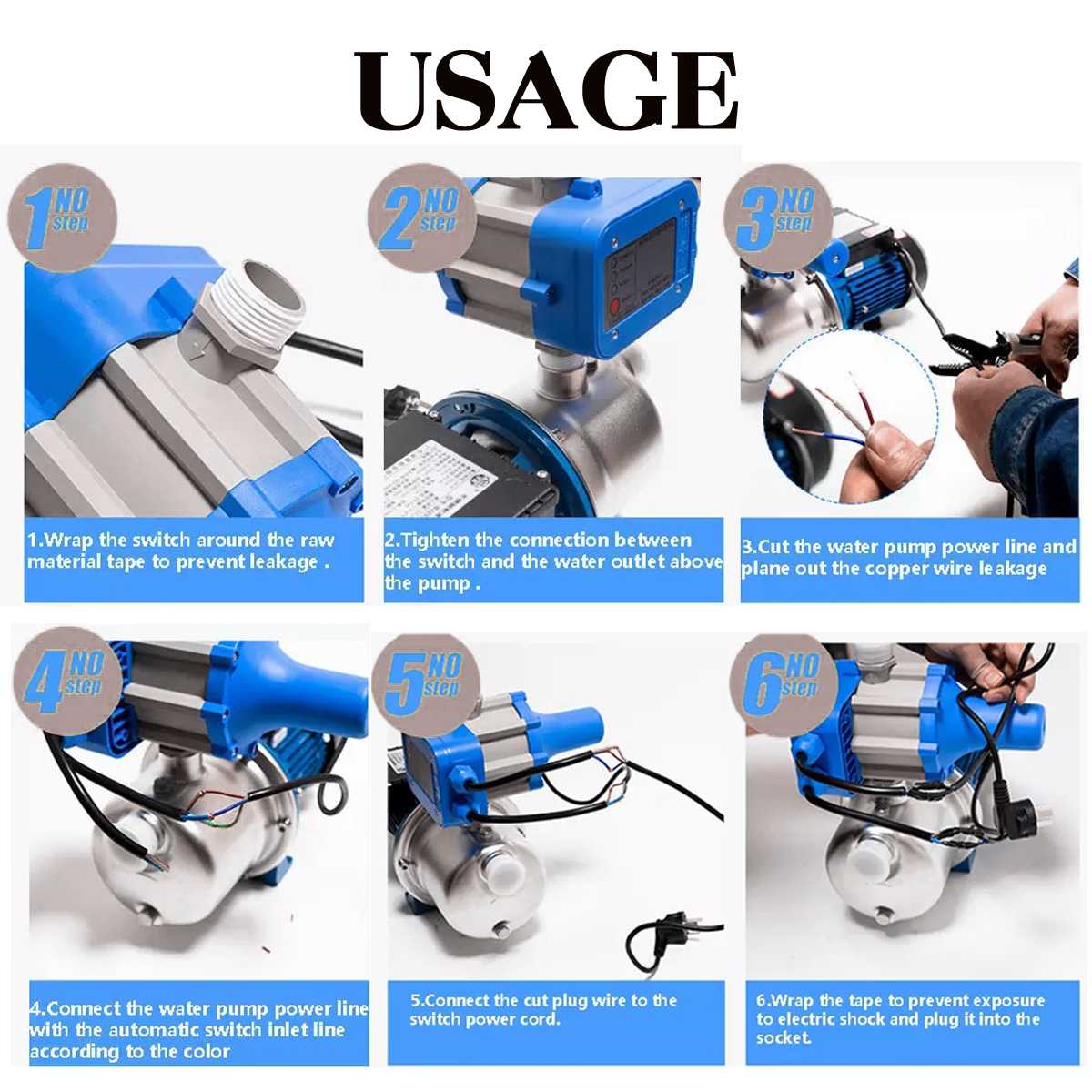 Becornce Electronic Switch Automatic Water Pump Pressure Controller Portable Auto Pressure Control Switch 10A 1.1KW 1Mpa 10B