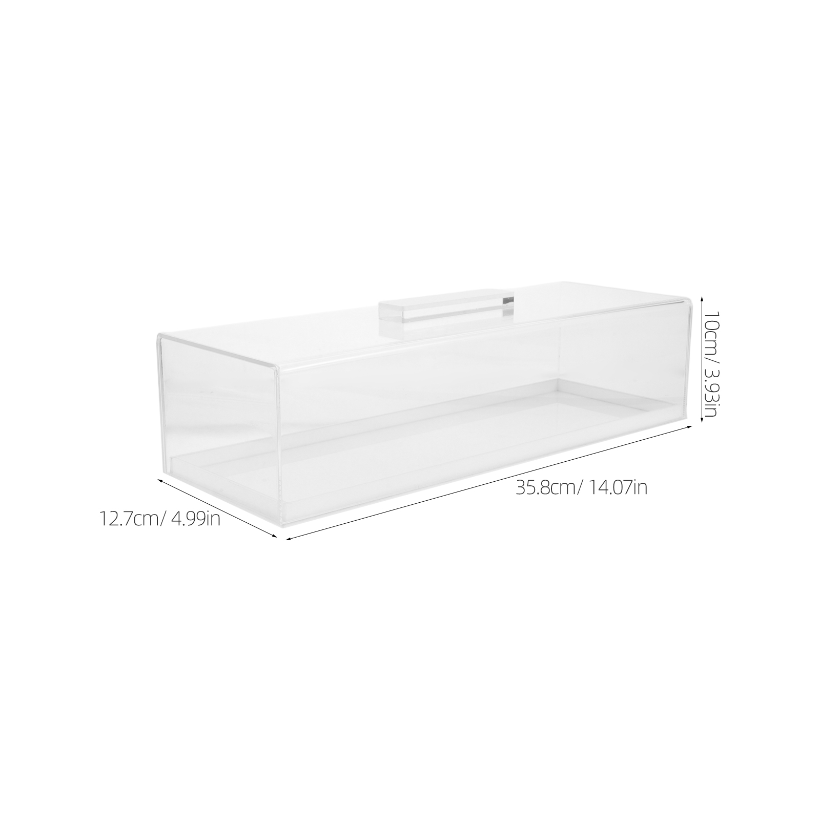Multifunctional Acrylic Cake Stand Rectangular Dessert Display Tray Clear Lid Portable Bread Cookie Holder Charcuterie Board: Blue
