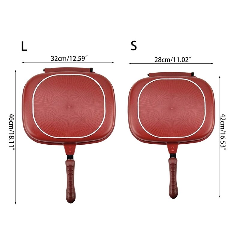Poêle Double face, poêle Double face Premium plaque de cuisson antiadhésive P R9JC