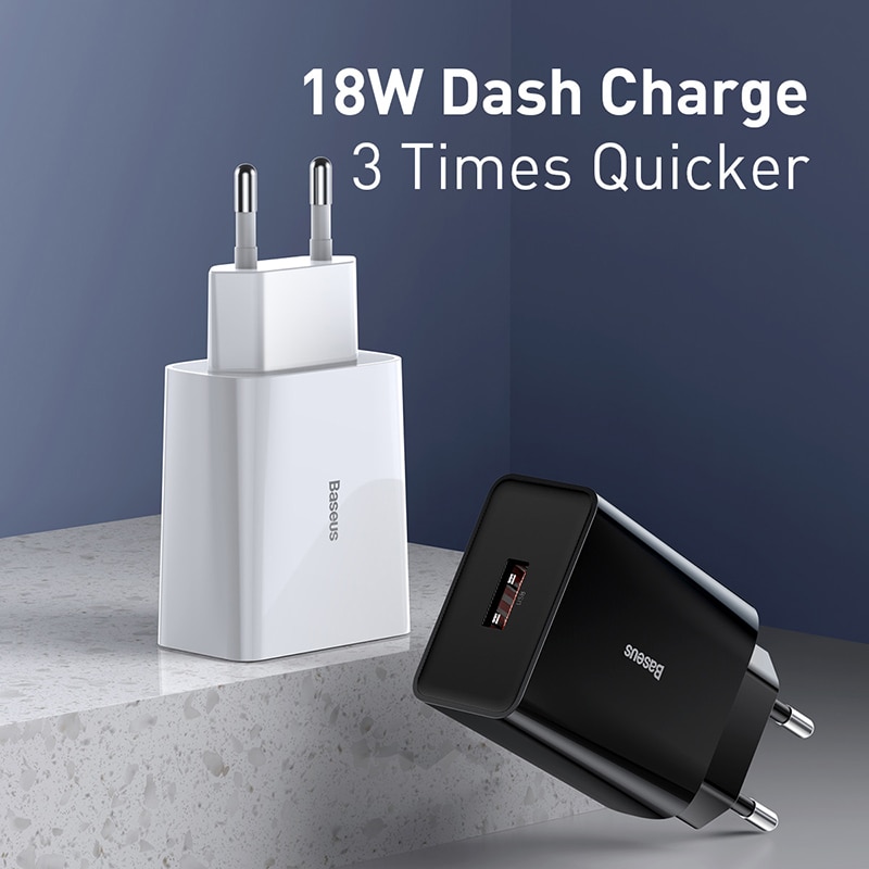 Baseus 18W Usb Charger Qc 3.0 Quick Charger Voor Xiaomi Mini Usb Fast Charger Voor Iphone Draagbare Reislader voor Huawei