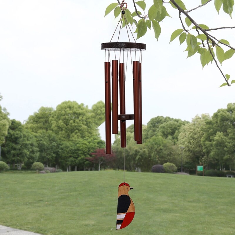Windgong Rustgevende Melodische Tone Aluminium Buis Hout Vogel Wind Bell Tuin Decor