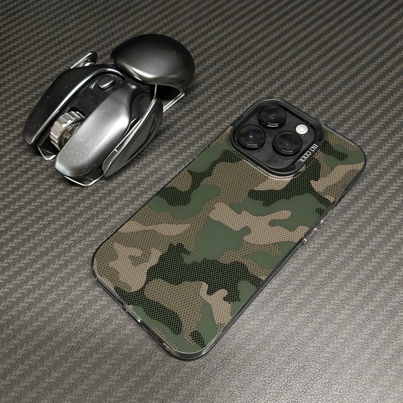 Grüne Camouflage-Muster-Handyhülle für iPhone 17 16e 16 15 14 13 12 11 Mini Pro Max X XR XSMAX 8 Air Plus Anti-Fall-Matte-Abdeckung