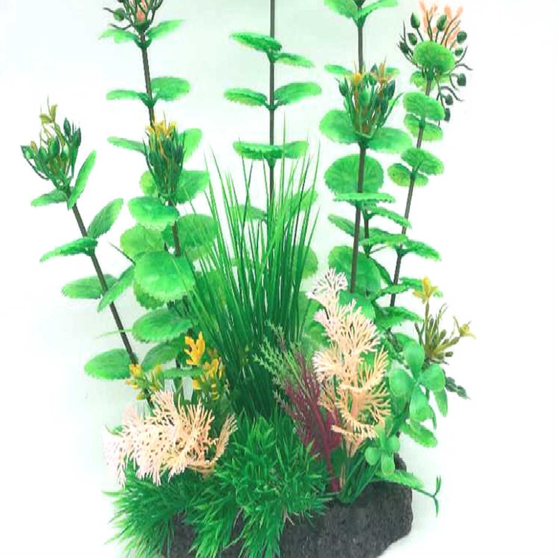 Aquarium Planten Kunstmatige Aquarium Decoraties Hars Waterplanten 33Cm Hoogte Grote Onderwater Groen Gras Planten