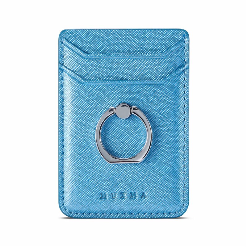 Universal Cellphone Wallet Card Holder Mobile Phone Wallet Credit ID Card Holder Adhesive Pocket Sticker Case Rose Gold /Black: Blue